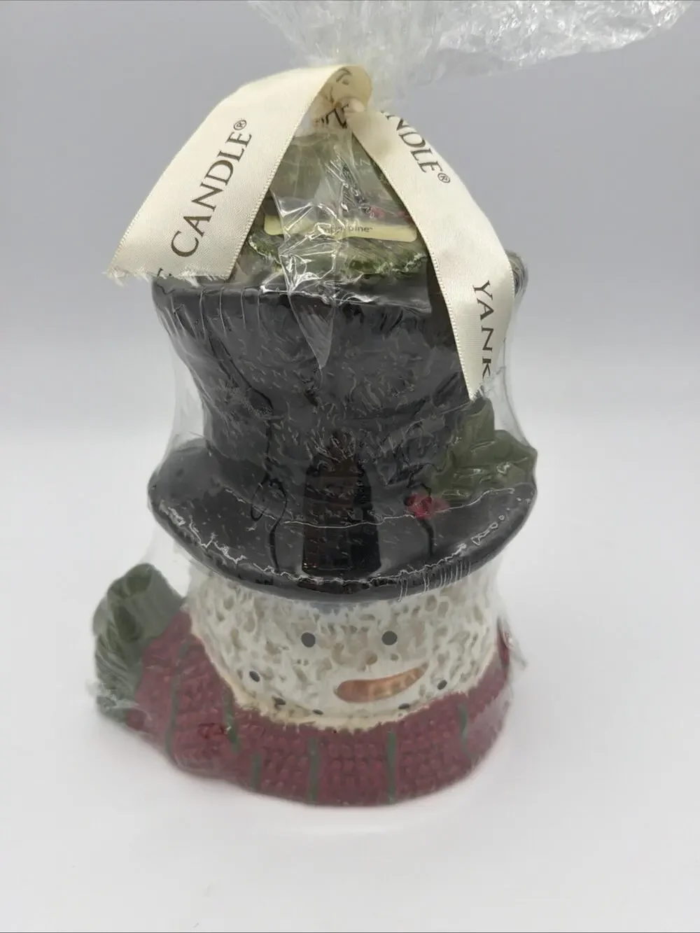 NEW Yankee Candle Snowman Ceramic Wax Warmer 3 Melts Holiday Christmas Vintage